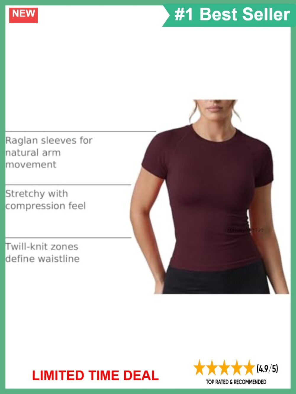 Womens Seamless Short Sleeve Slim Fit Workout Top Crew Neck Activewear - Picture 3 of 6